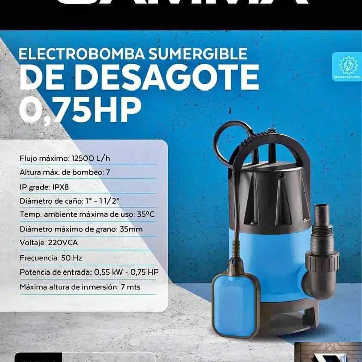 Electrobomba Sumergible de Desagote 0.75 HP - G3206AR GAMMA