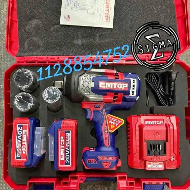 Llave de Impacto 1350NM 20V EMTOP