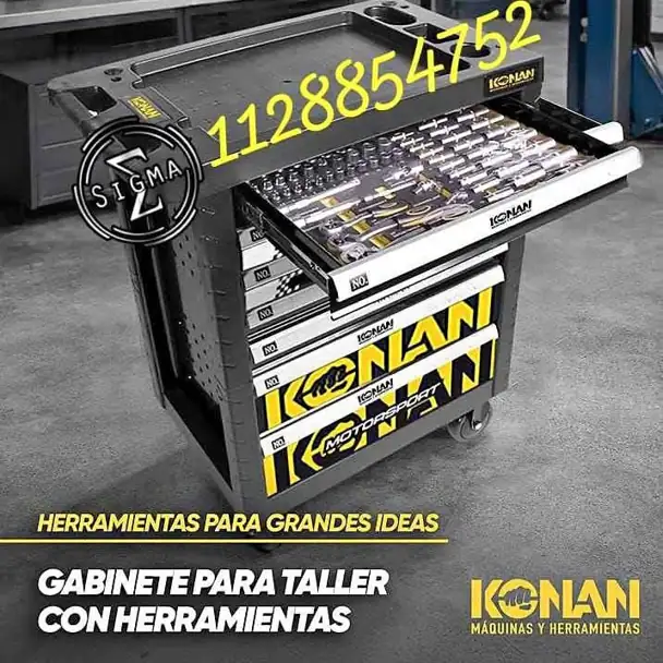 Gabinete Mecánico con herramientas 253piezas KONAN