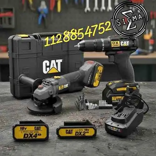 Combo Taladro Percutor Brushless 50nm 18v + Amoladora 115mm Brushless CAT