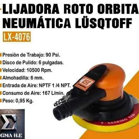Lijadora roto orbital Neumática Lusqtoff