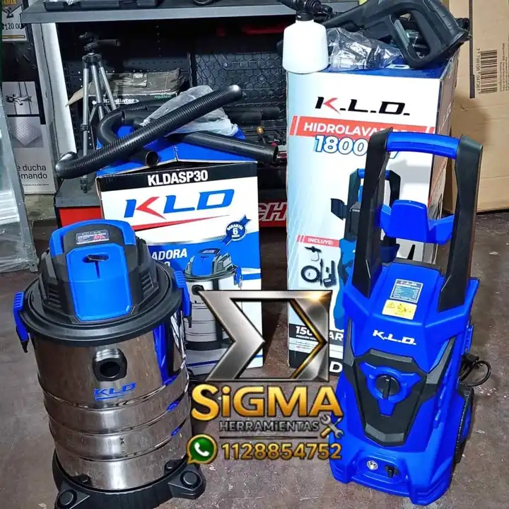 Combo KLD Aspiradora polvo/liquido de 30lts 1300w + Hidrolavadora de 1800w 150bar