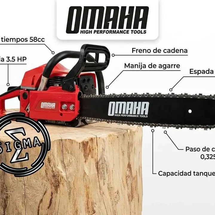 Motosierra Naftera de 58cc 3,5hp OMAHA