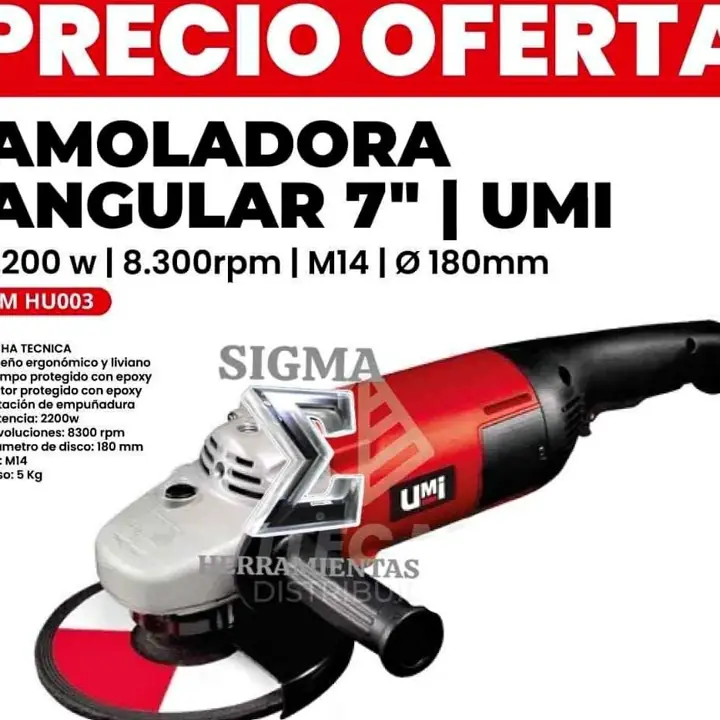 Amoladora industrial Umi 7"