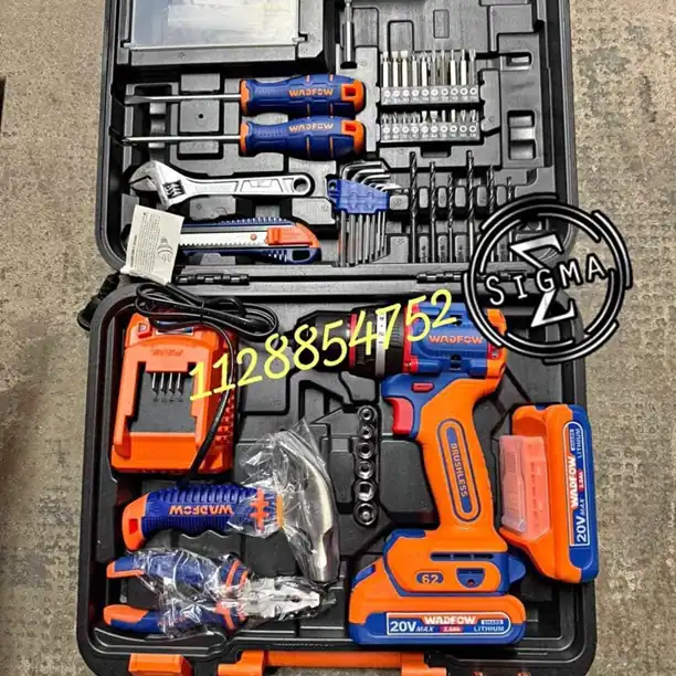 Taladro atornillador de 62nm 20v + accesorios Wadfow
