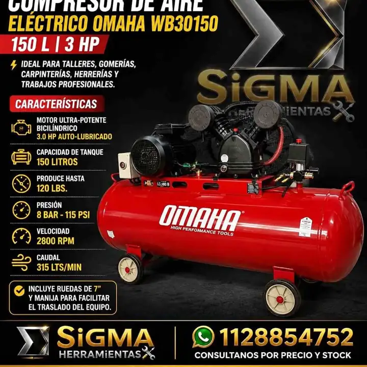 Compresor de Aire Eléctrico Wb30150 150L 3hp OMAHA