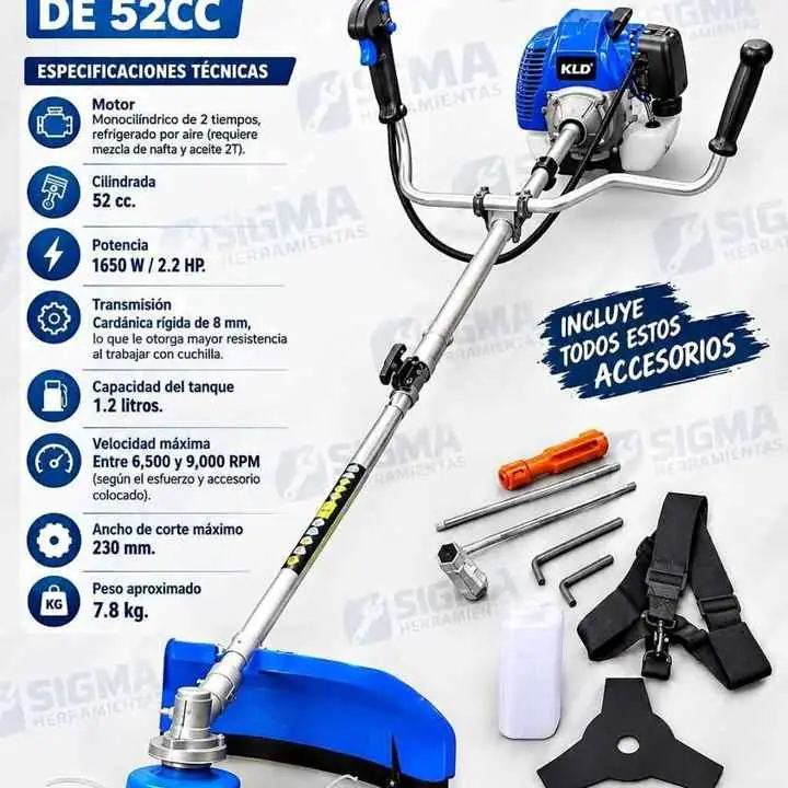 Desmalezadora de 52cc 2,2hp Plegable KLD