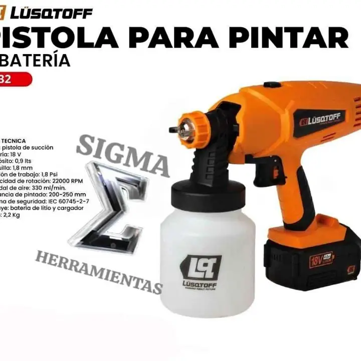 Pistola para pintar a Batería 18v Lusqtoff