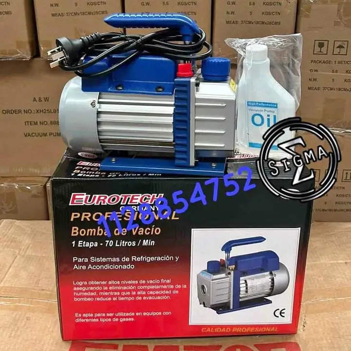 Bomba de Vacío Refrigeración A. Acondicionado 70l, Eurotech (6983)