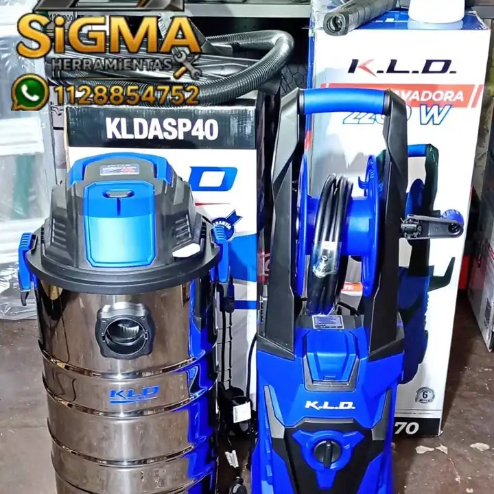 Combo Eléctrico KLD Aspiradora polvo/liquido de 40lts 1300w + Hidrolavadora de 2200w 170bar