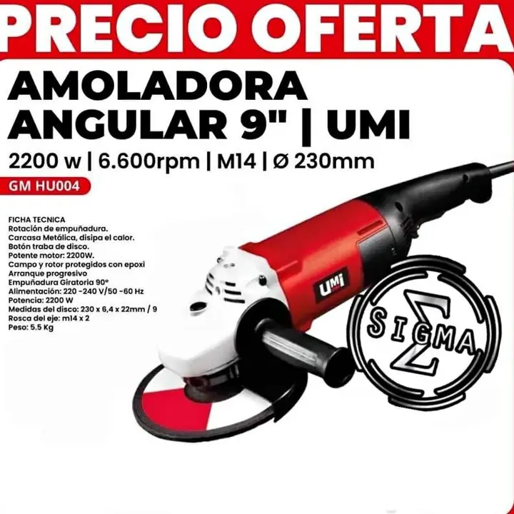 Amoladora de 2200w 23mm UMI