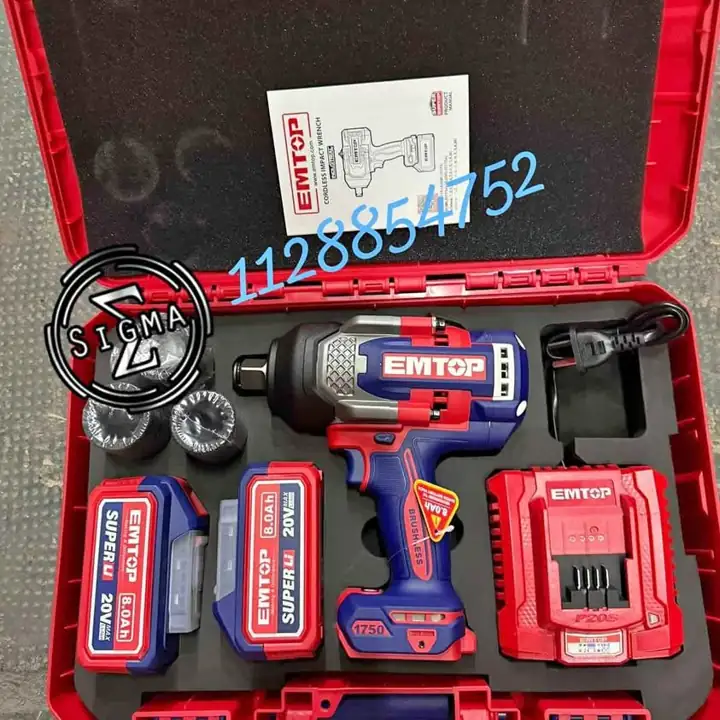 Llave de Impacto Inalámbrica Brushless 1750Nm 20V EMTOP
