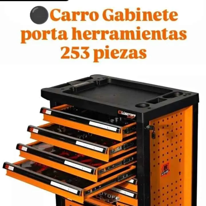 Carro Gabinete porta herramientas 253piezas Lusqtoff