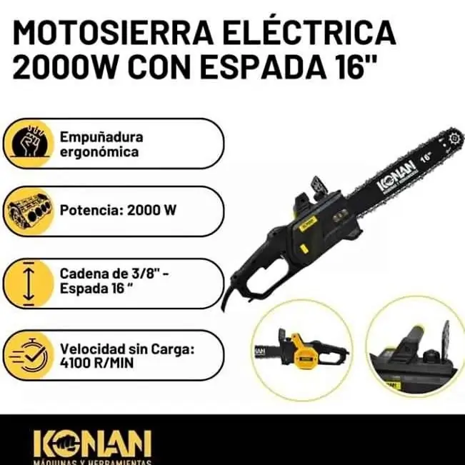 Motosierra Eléctrica Electrosierra 400mm 2000W Konan KME/20E