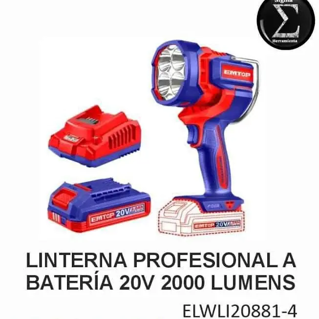 Linterna A batería 20v EMTOP