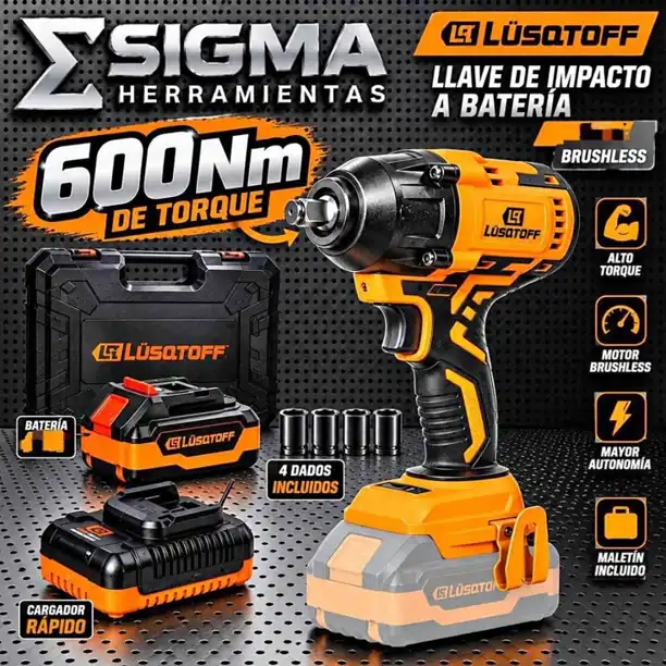 Llave de Impacto 600nm 18v 1/2" LUSQTOFF