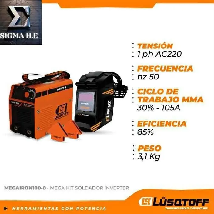 Soldadora Inverter de 105amp Lusqtoff con kit