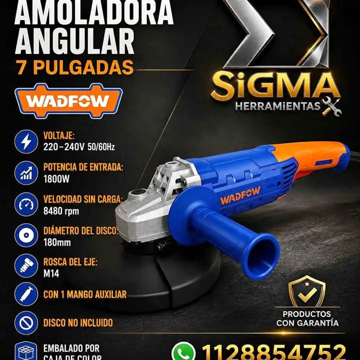 Amoladora Angular 7 Pulgadas 180mm 1800w Wadfow