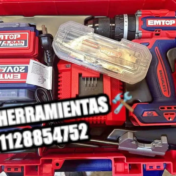 Taladro Percutor Atornillador de 96nm 20v EMTOP