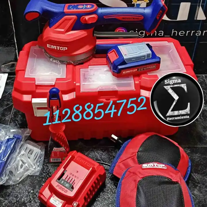 Ventosa Vibradora Inalambrica 20v + Bateria Y Cargador EMTOP