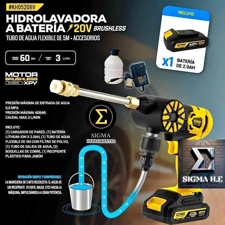 Hidrolavadora a Batería 20V KONAN