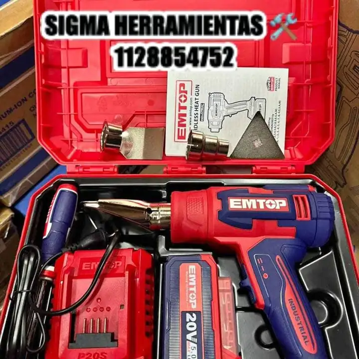 Pistola de calor a bateria 20V 300/500° emtop