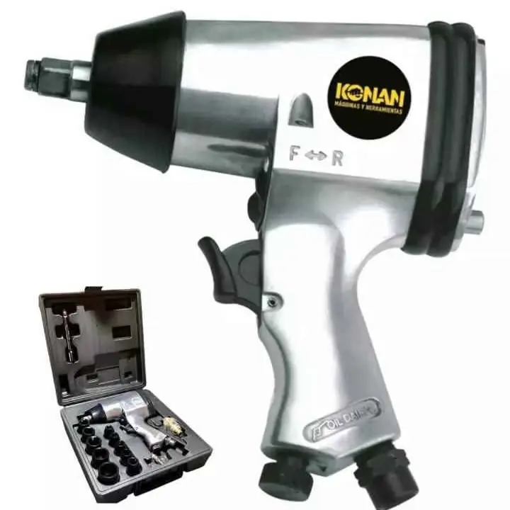 Llave de Impacto Neumática + Kit 15 Piezas Konan