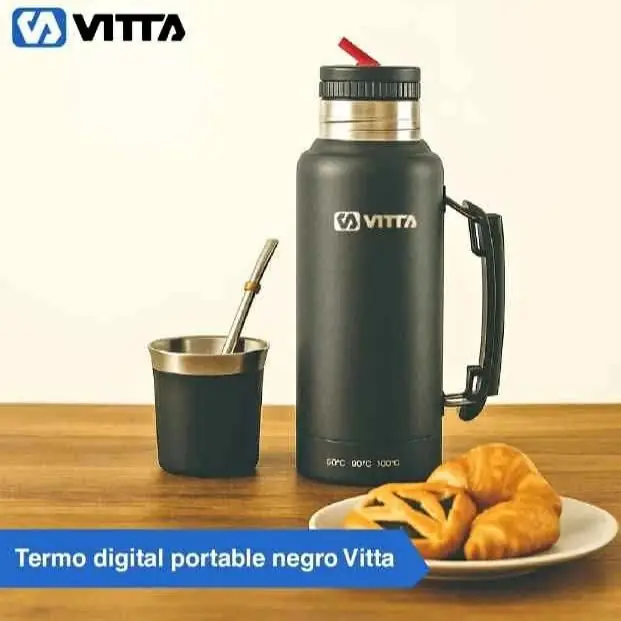 Termo Eléctrico Vitta 1L 2 en 1 con Bombilla y Selector de Temperatura