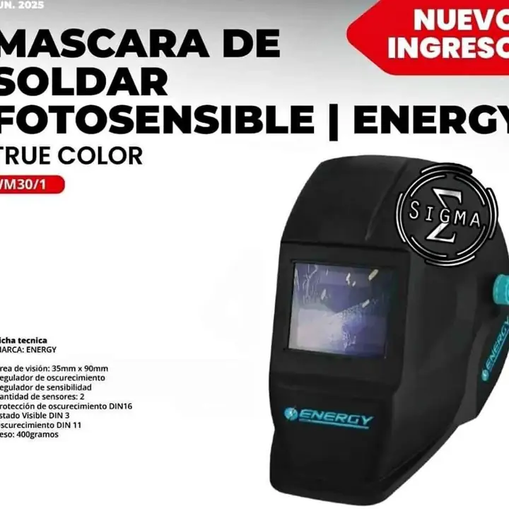 Máscara de soldadora Fotosensible Energy