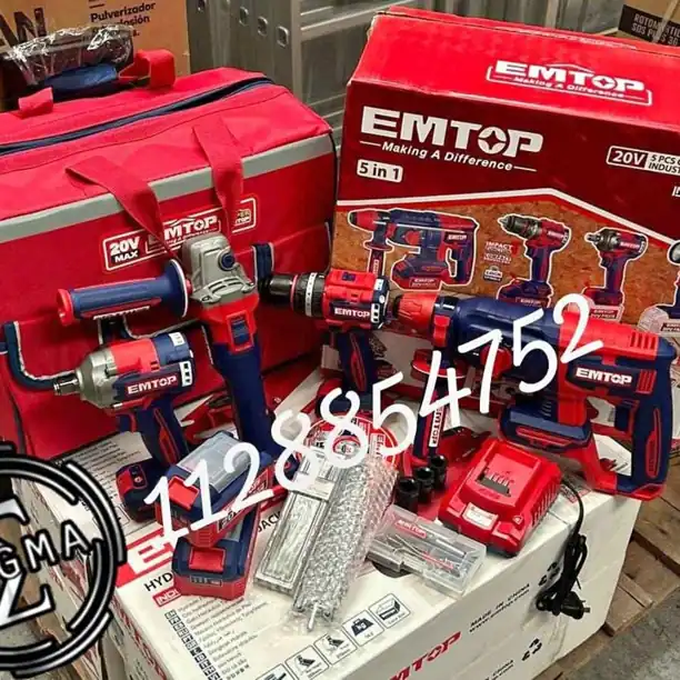 Kit de herramientas inalámbricas 20V – 5 en 1 (Brushless) EMTOP