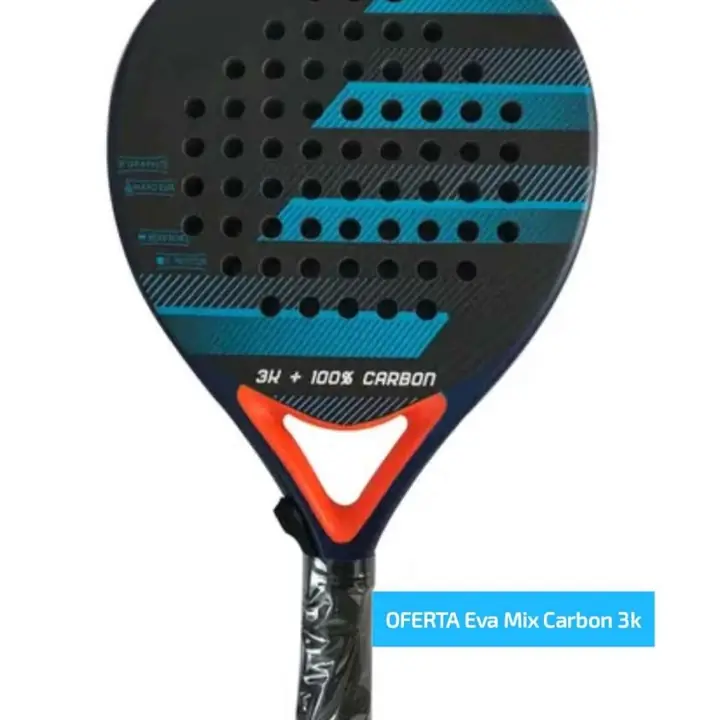 Paleta Pádel 3k Tubular Carbono 100% Eva Mix Petencia y Control