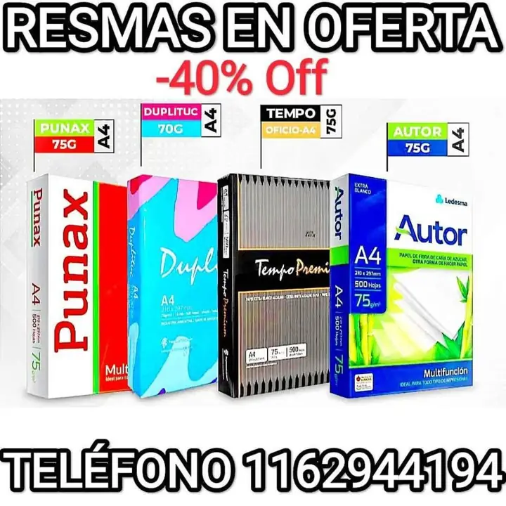 RESMAS A4 Liquidación de Stock al Mejor Precio Todas las Marcas Envíos