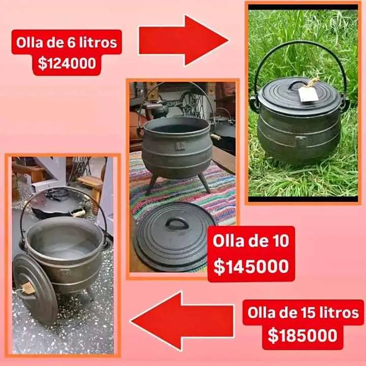 Calderos de fundición con tapa y agarre