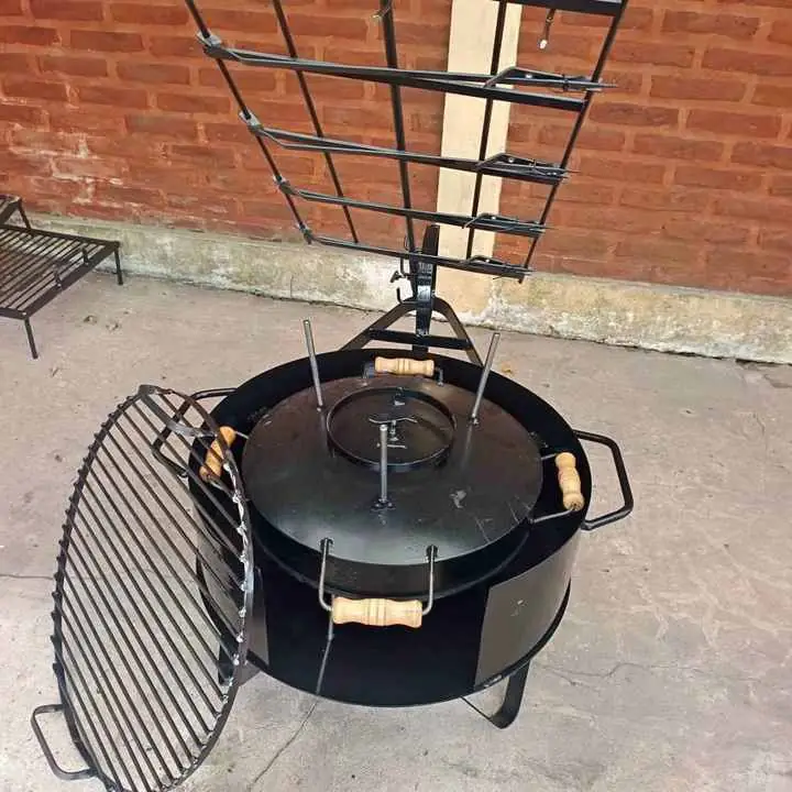 Asador +fogonero + parrilla + disco de arado