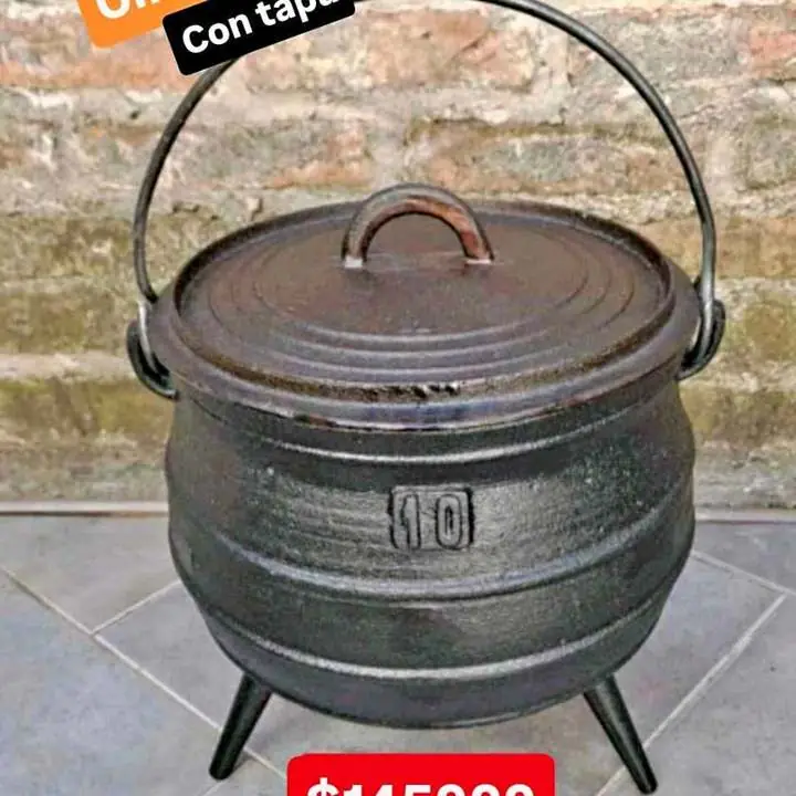 Caldero número 10 con tapa de fundicion