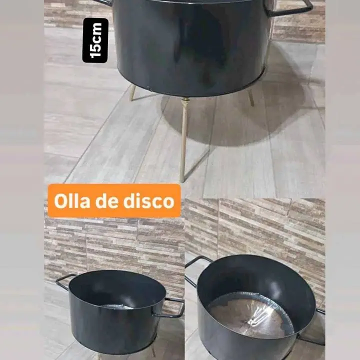 Olla de disco con patas desmontables