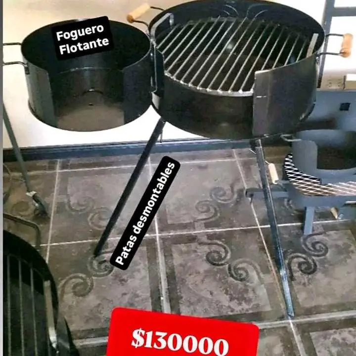 Parrilla circular con fogonero flotante