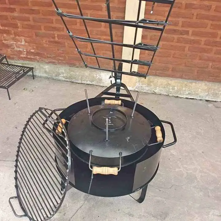 Fogonero + asador + parrilla + disco con tapa