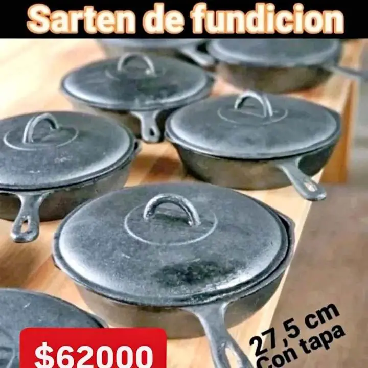 Sartén de fundición con tapa