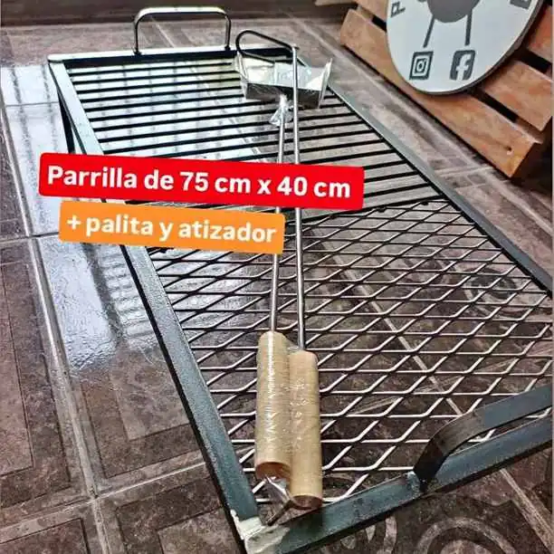 Parrilla + palita + atizador