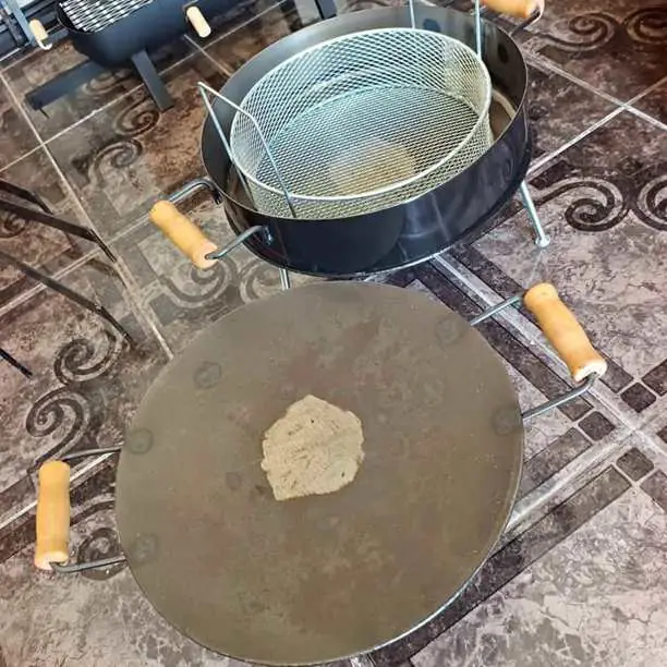 Discos de arado con tapa de 37 cm + Canasto freidor