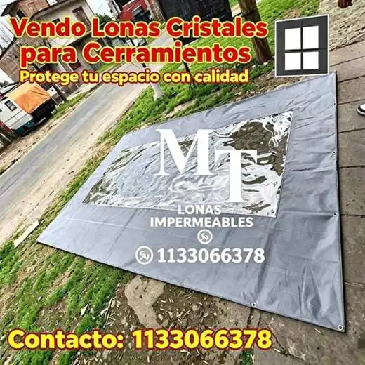 Lonas color gris con ventana de lona cristal ideal cerramientos pergolas y más