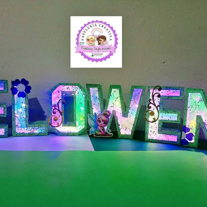 Letras 3D con luces