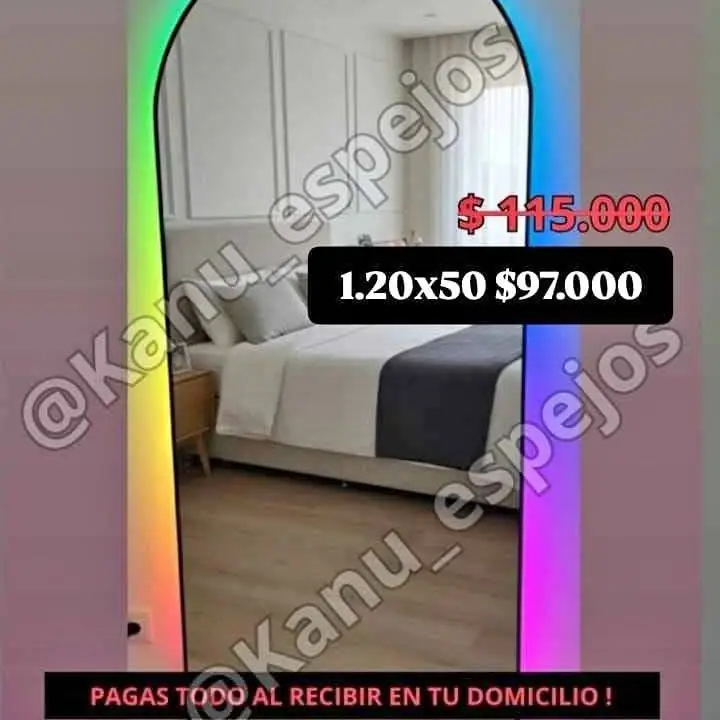 Espejo Arco Led Colores