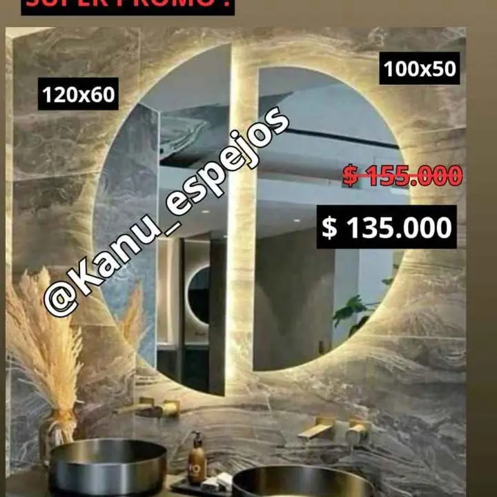 Espejo Medialuna Led