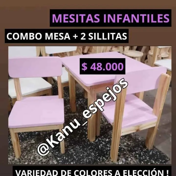 Mesa + 2 sillitas infantiles