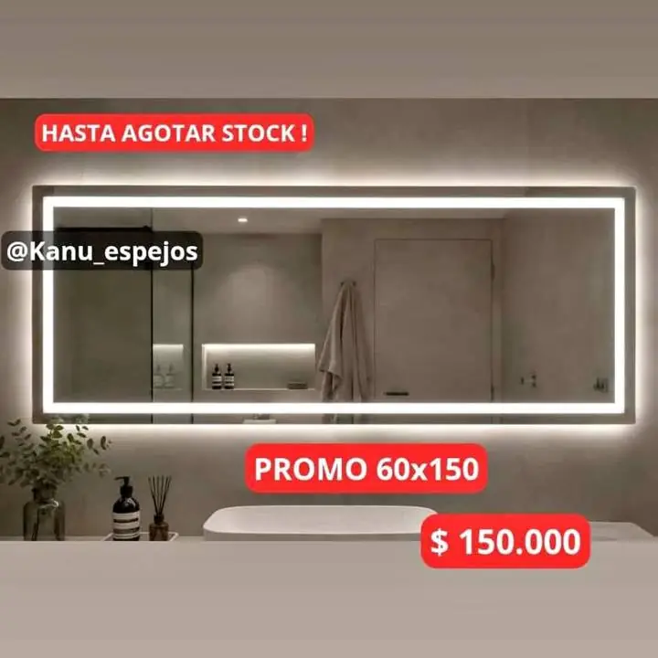 Espejo Horizontal Botón Táctil