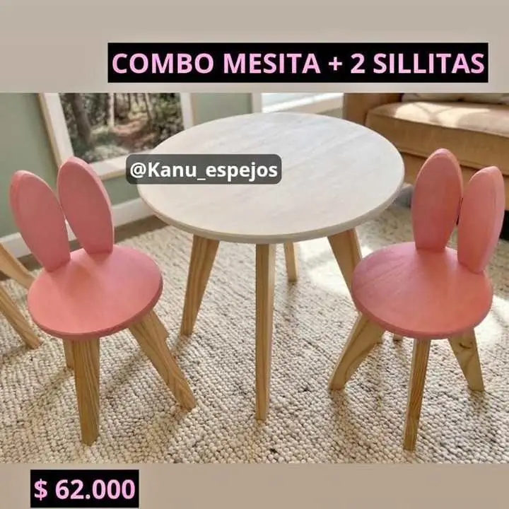 Cómo infantil Mesa + 2 sillas