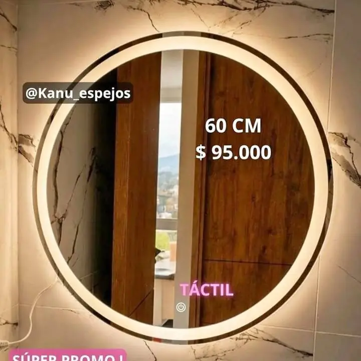Espejo Circular Touch esmerilado