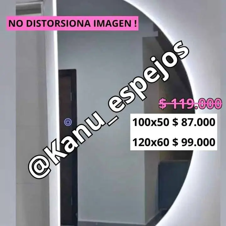 Espejo Medialuna Led Sis. Touch